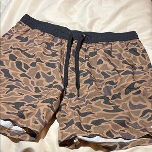 BURLEBO Brown & Black Camo Athletic Shorts
